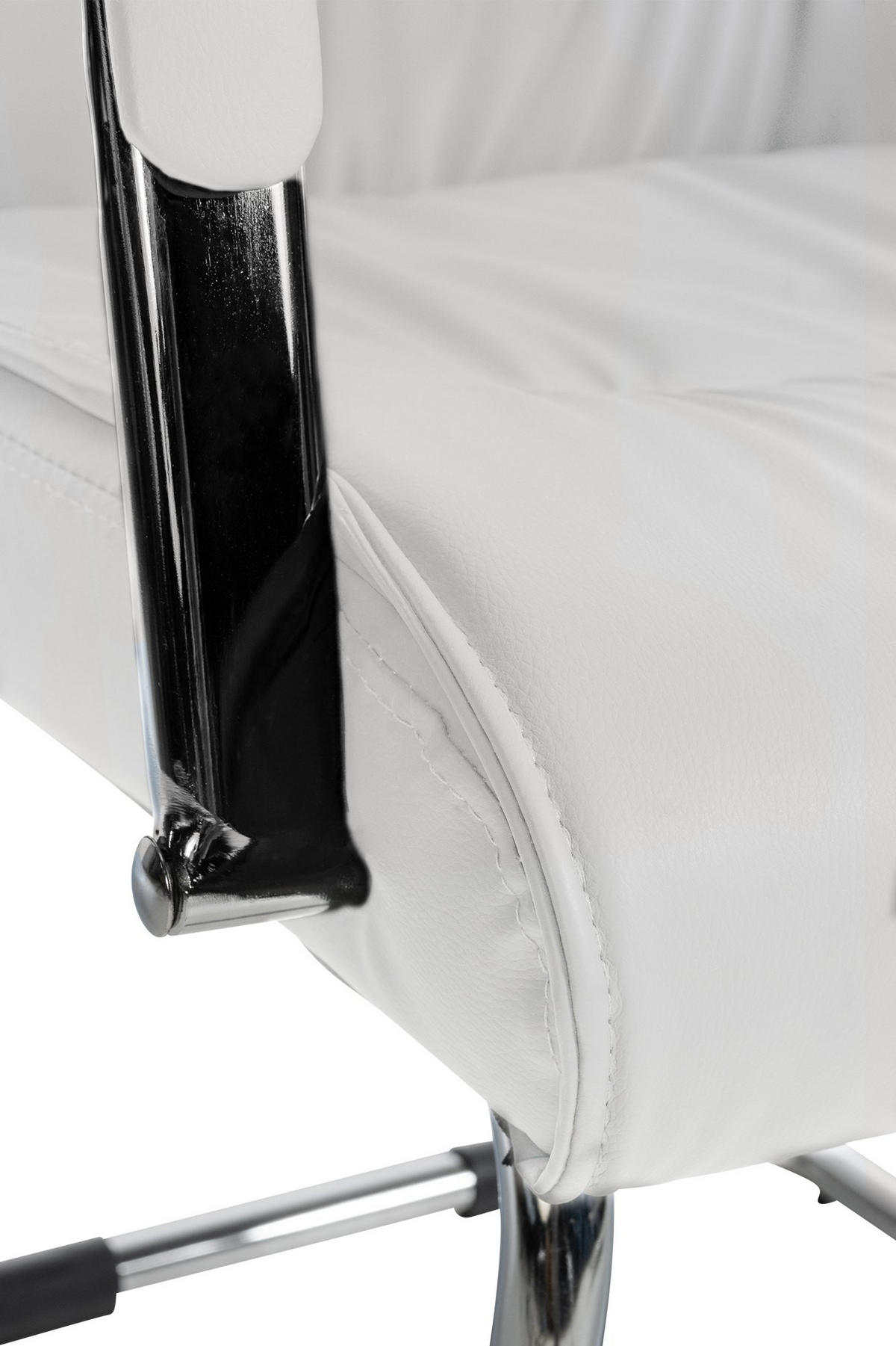 SCHWINGSTUHL Lederlook weiß - Chromfarben/Weiß, Textil/Metall (58/100/66cm) - CLP