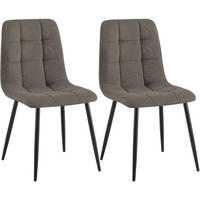STUHL 2er Set Cord Taupe - Taupe/Schwarz, Textil/Metall (45/84/55cm) - CLP