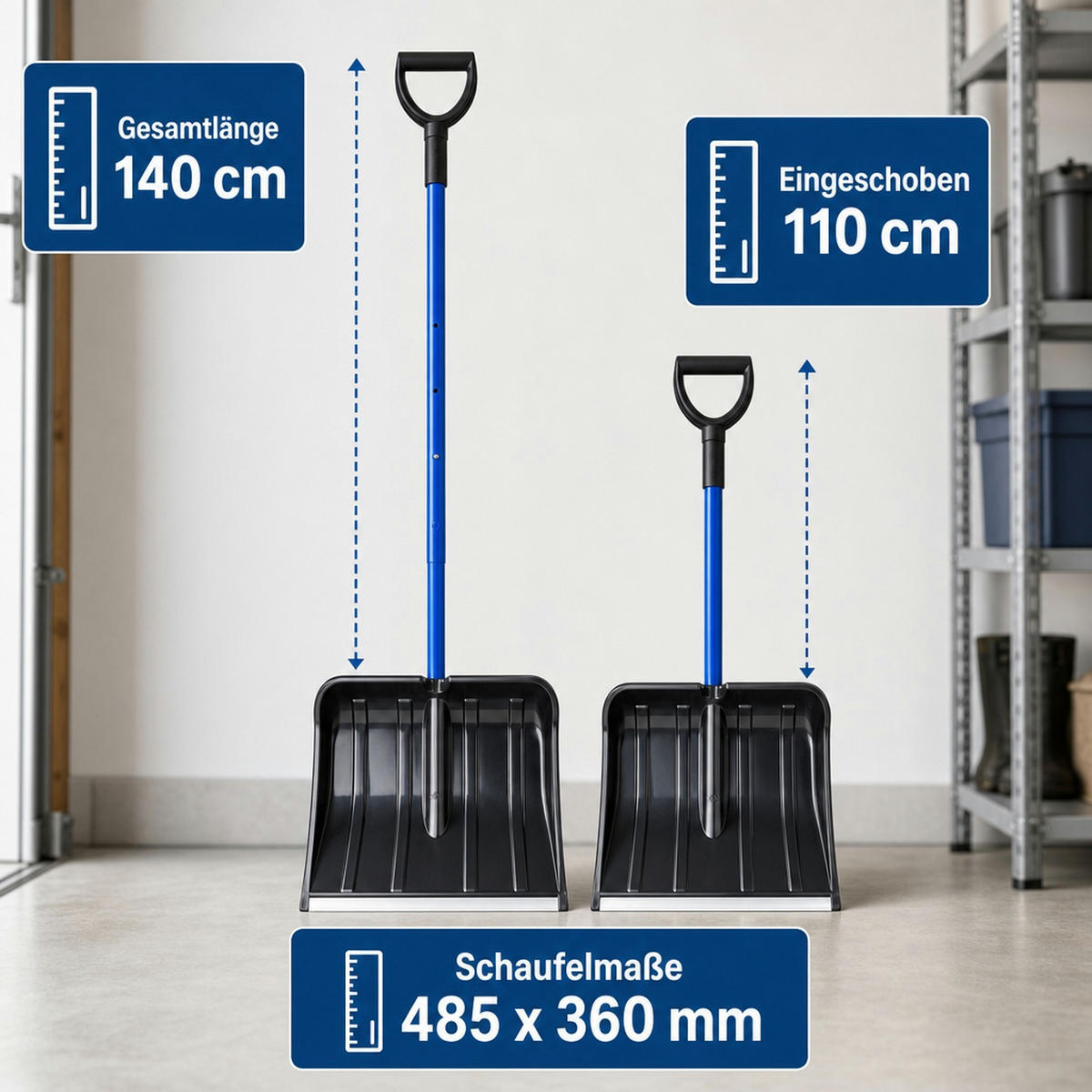 SCHNEESCHAUFEL teleskopierbar - Multicolor, Kunststoff (36/139/140cm) - Westfalia