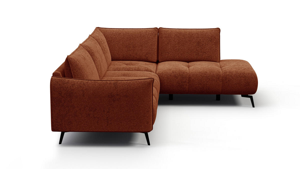 ECKSOFA AERA 5-Sitzer rechts, orange - Schwarz/Orange, Holz/Textil (268/206cm) - Courtois Laville