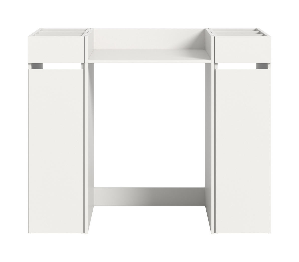 WASCHMASCHINENUMBAU weiß Set 3-teilig, Überbauschrank und Anstellregale 124 x 101 cm - Schwarz/Weiß, Holzwerkstoff/Kunststoff (124/101/60cm) - Inn.Furn