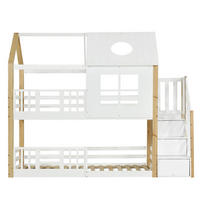 ETAGENBETT 90/200 cm Weiß, Natur - Ahornfarben/Weiß, Holz/Holzwerkstoff - Raumix