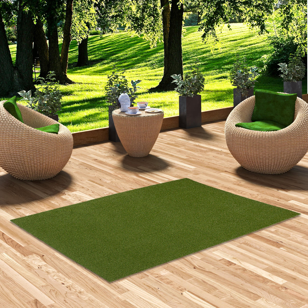 KUNSTRASEN RASENTEPPICH OUTDOOR - Grün, Textil (200/400cm) - Snapstyle