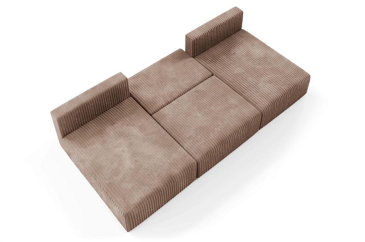 WOHNLANDSCHAFT Natalia - Beige, Holzwerkstoff/Textil (304/85/149cm) - Fun Möbel