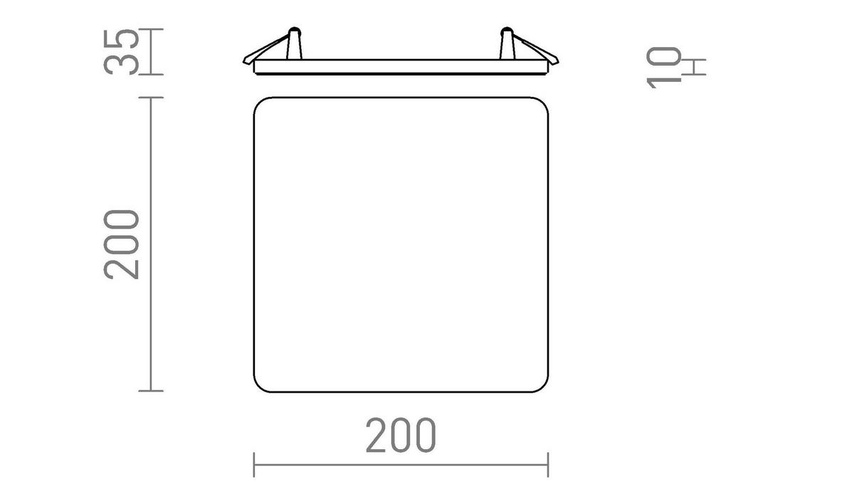 EINBAULEUCHTE BJORK SQ 20 Weiß 18 W - Weiß, Metall (20/20/2cm) - Rendl