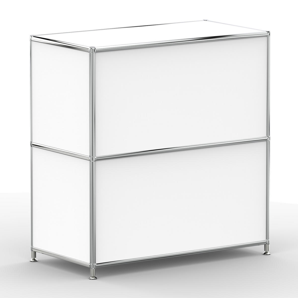 AKTENSCHRANK, 2 Klappen & Schloss, Breite 77 cm, Signalweiß - Chromfarben/Silberfarben, Metall (40/80.5/77.2cm) - Versee