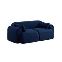 2-SITZER-SOFA Hochsättigung komprimiert, DE-42530, Dunkelblau - Dunkelblau, Textil (186/76/95cm) - ComfortXL