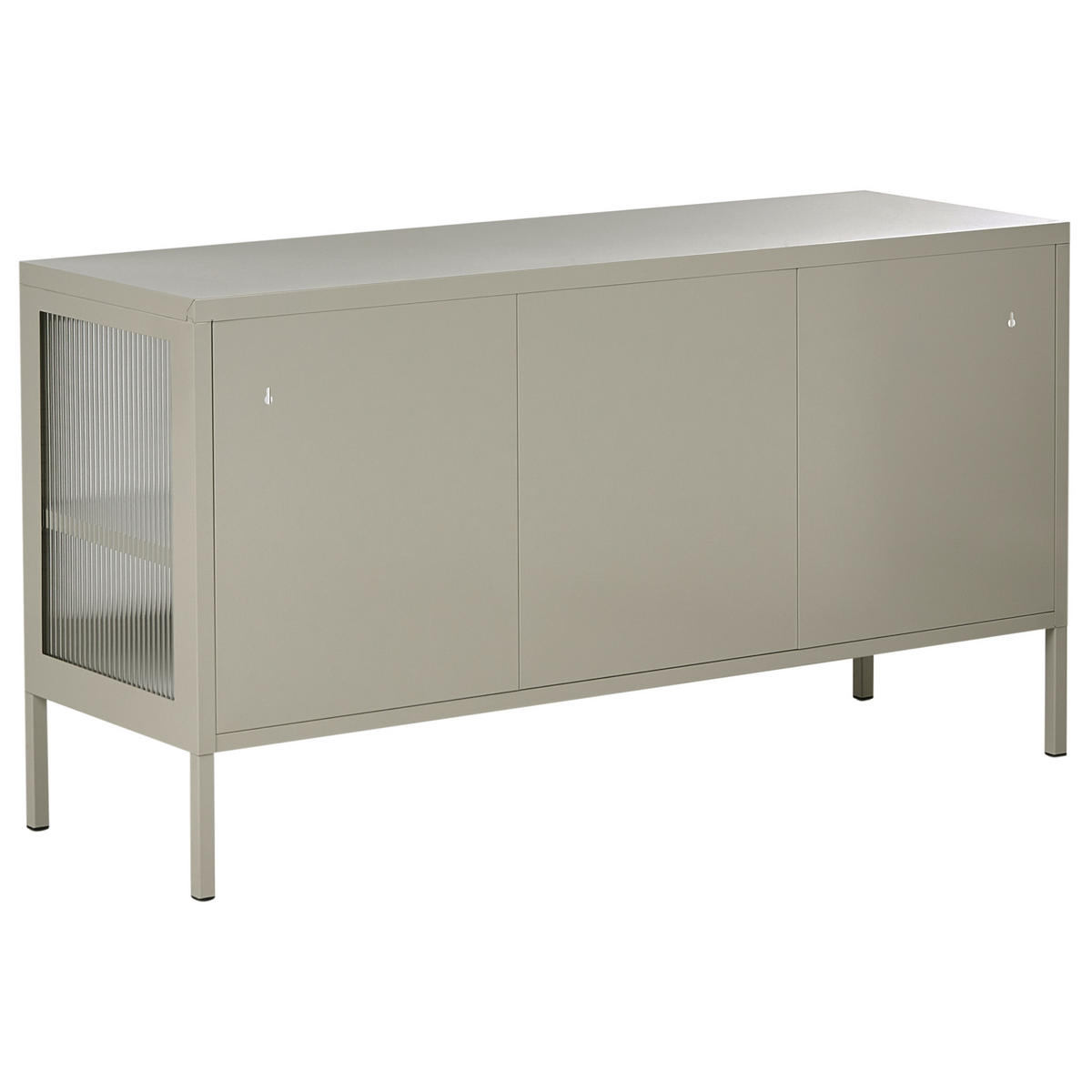SIDEBOARD mit 3 Türen Metall Hellbeige Gleora - Beige, Metall (120/65/40cm) - Beliani