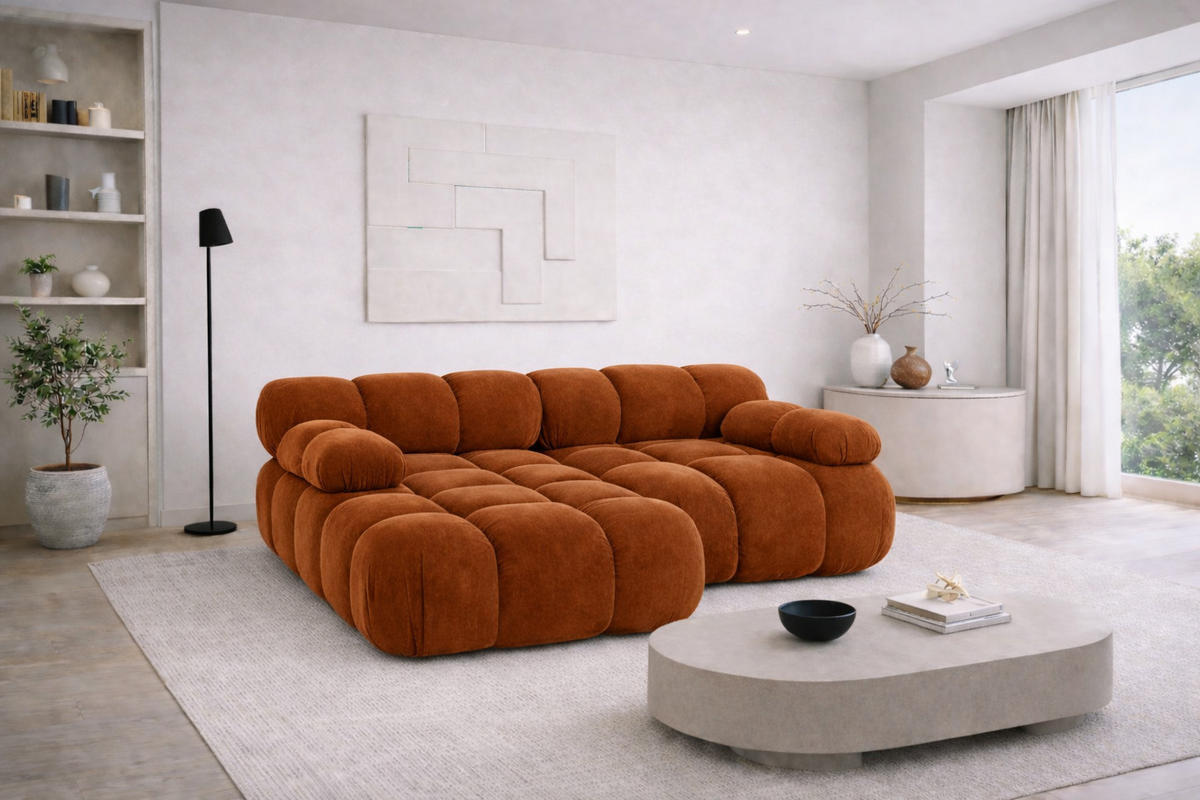 ECKSOFA L-form Mini Modular, Veloursstoff Salvador, Dunkelbraun, Links, Selia - Dunkelbraun, Holz (190/160cm) - Kaiser Möbel
