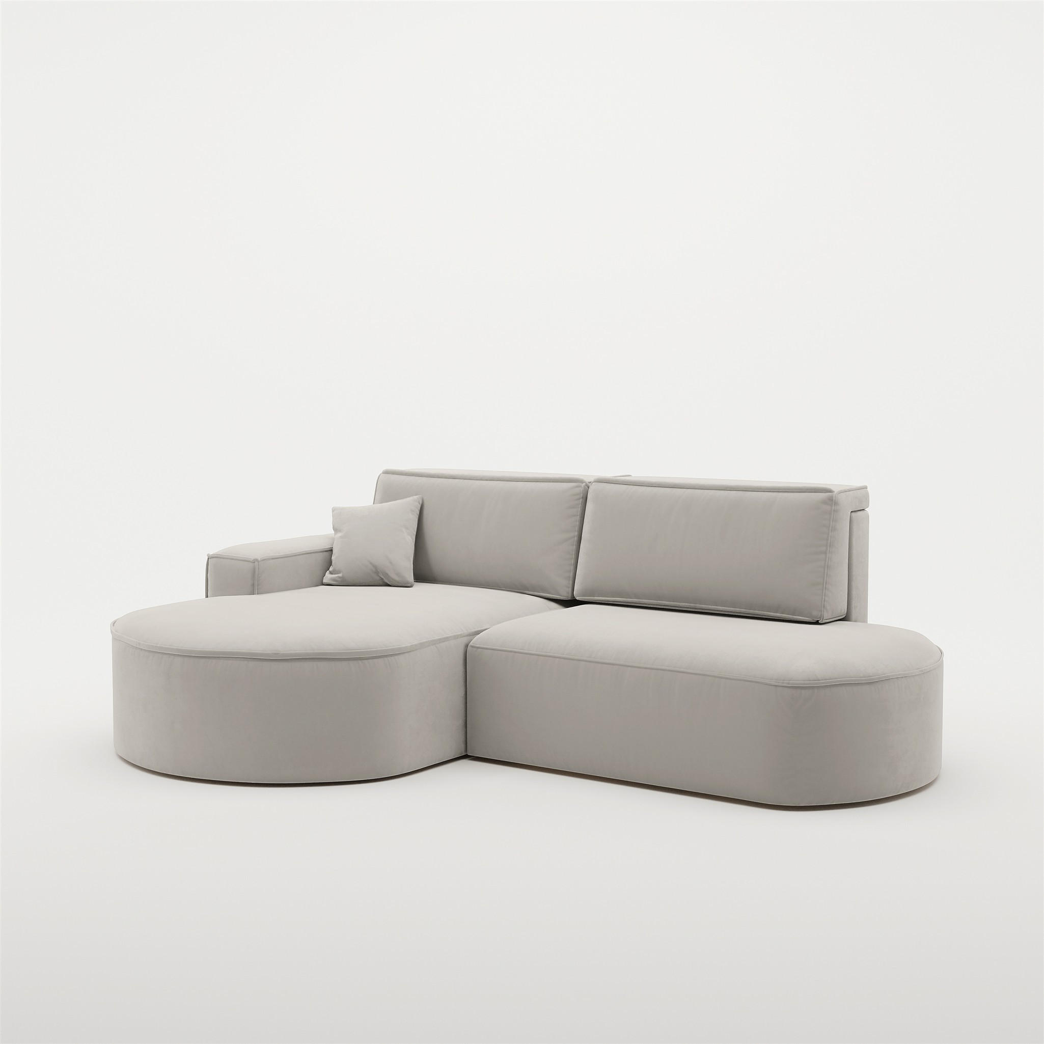 ECKSOFA Venedig Mit Schlaffunktion - Hellgrau, Holzwerkstoff/Textil (278/179cm) - Fun Möbel
