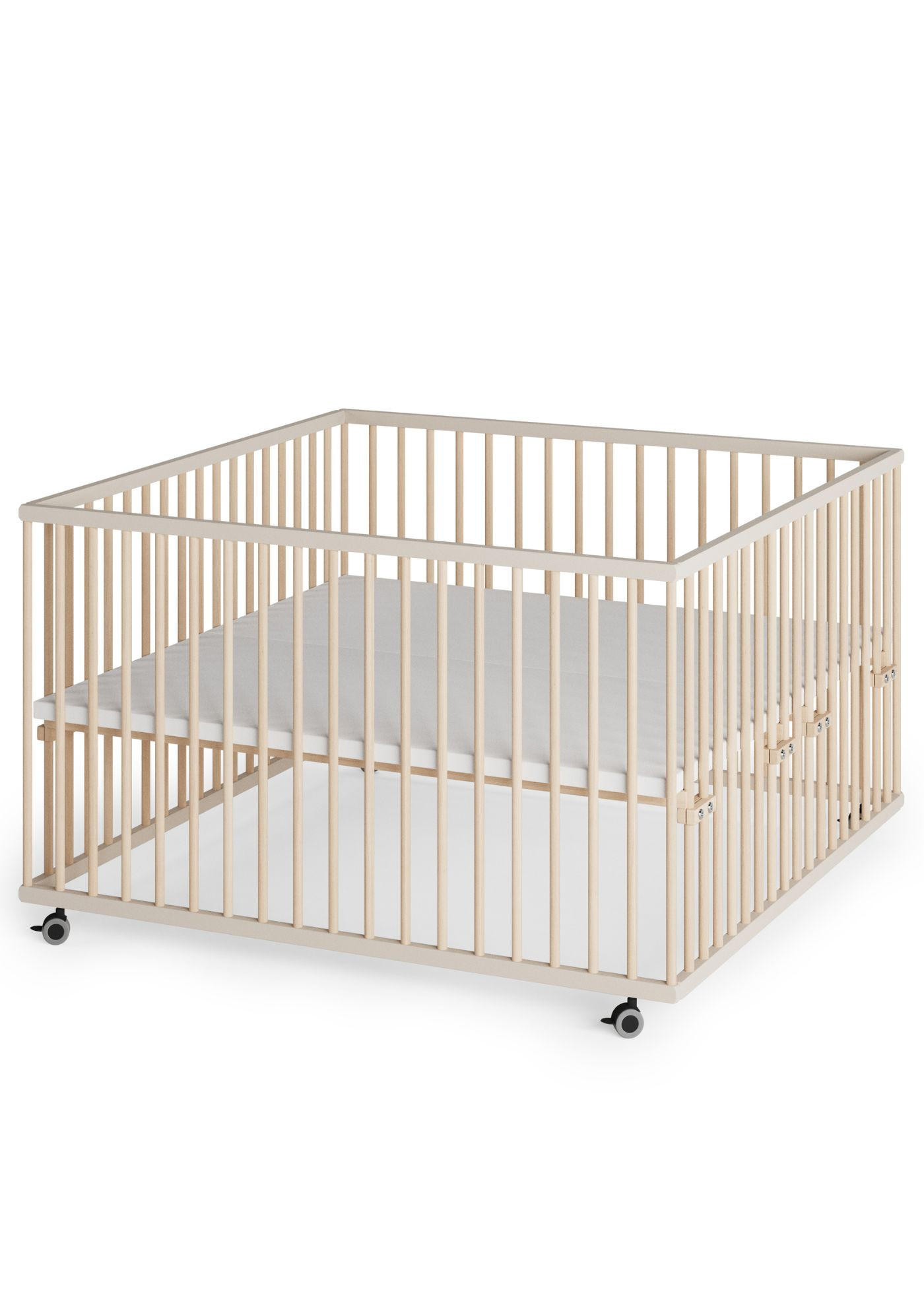 LAUFGITTER XXL 120x120 cm - sahara dust/natur - Premium Kollektion - Sandfarben/Naturfarben, Holz (120/74/120cm) - Sämann – make a difference.
