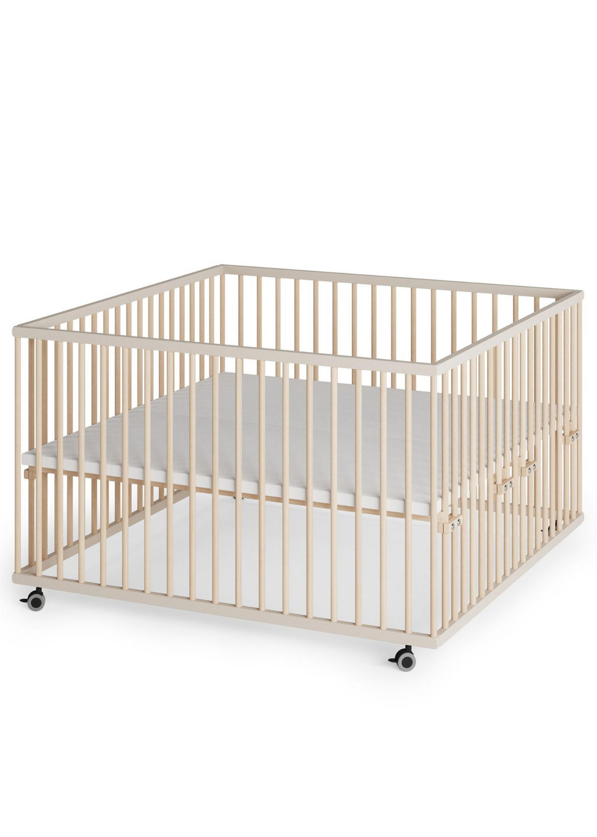 LAUFGITTER XXL 120x120 cm - sahara dust/natur - Premium Kollektion - Sandfarben/Naturfarben, Holz (120/74/120cm) - Sämann – make a difference.