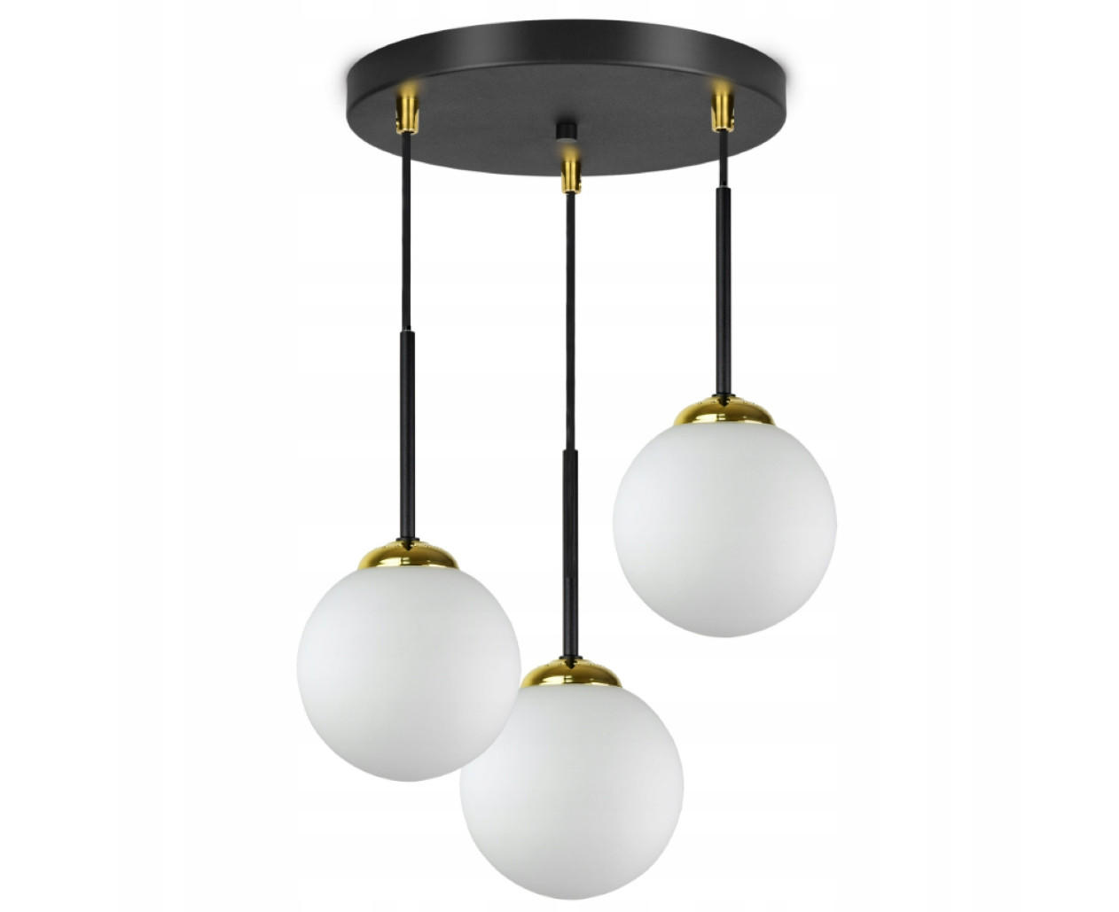 PENDELLEUCHTE Milano Glas - Goldfarben/Schwarz, Glas/Metall (35/35/90cm) - kiki design