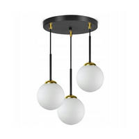 PENDELLEUCHTE Milano Glas - Goldfarben/Schwarz, Glas/Metall (35/35/90cm) - kiki design