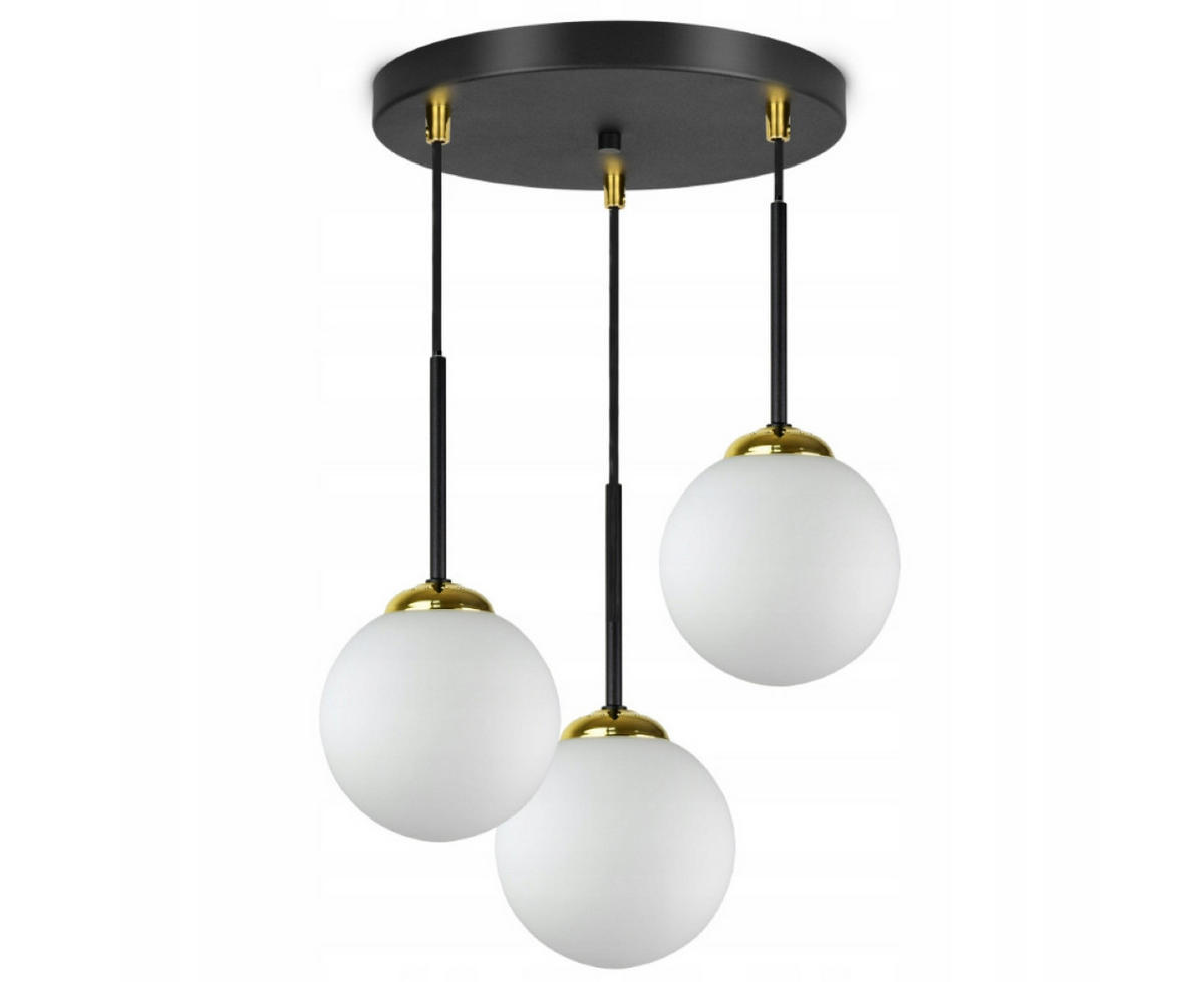PENDELLEUCHTE Milano Glas - Goldfarben/Schwarz, Glas/Metall (35/35/90cm) - kiki design