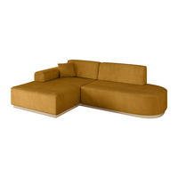 ECKSOFA Ottomane Links IREA-L1 - 232x165x80 cm Senfgelb - Grün, Holzwerkstoff/Textil (232/165cm) - ALTDECOR