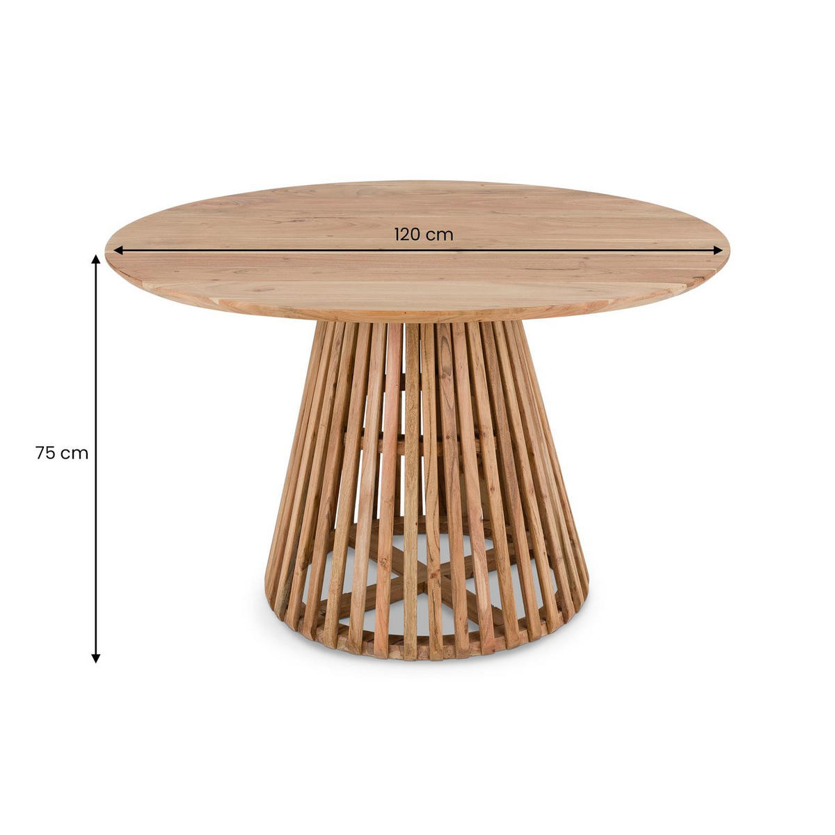 ESSTISCH LAYA natur - Naturfarben, Holz (120/120/76cm) - IDIMEX