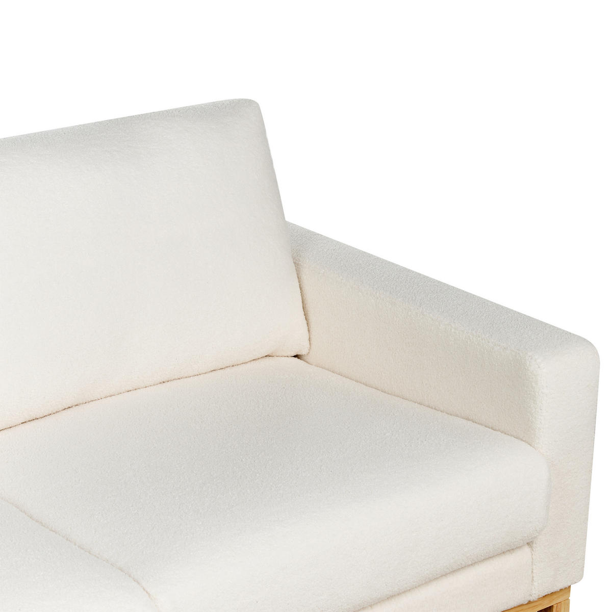 2-SITZER-SOFA Bouclé weiss/hellbraun Siggard - Hellbraun/Weiß, Textil (184/84/92cm) - Beliani