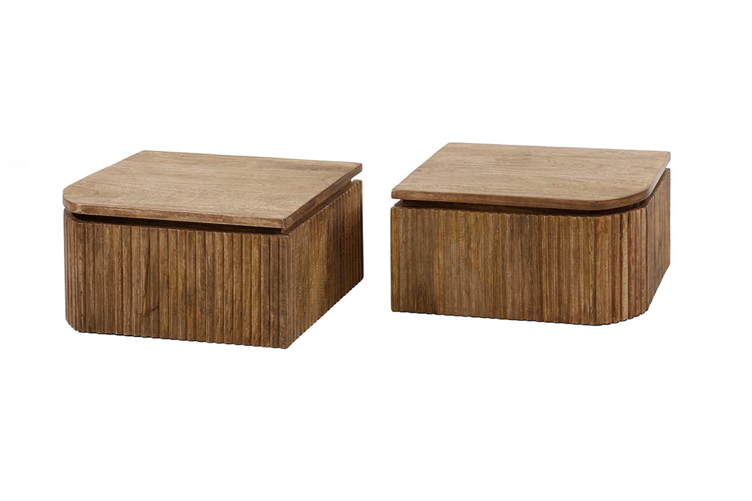 NACHTTISCH HEVE 2ER SET Holz Mango - Braun, Holz (40/20/35cm) - KAWOLA