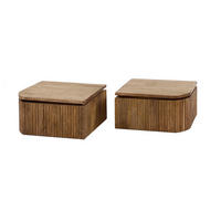NACHTTISCH HEVE 2ER SET Holz Mango - Braun, Holz (40/20/35cm) - KAWOLA