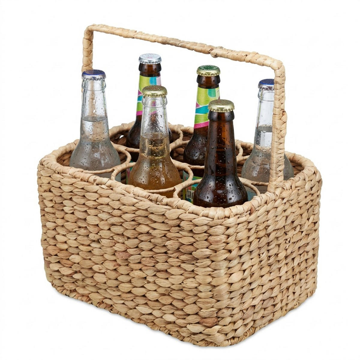 FĽAŠOVÝ košík - svetlohnedá, kov/textil (32/34/22cm) - Relaxdays