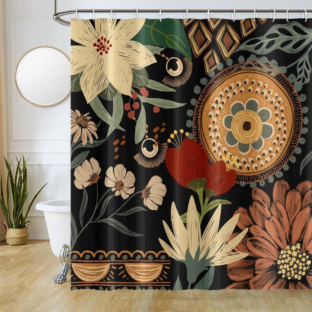 Mcboson Duschvorhang Schwarz 180x180 cm