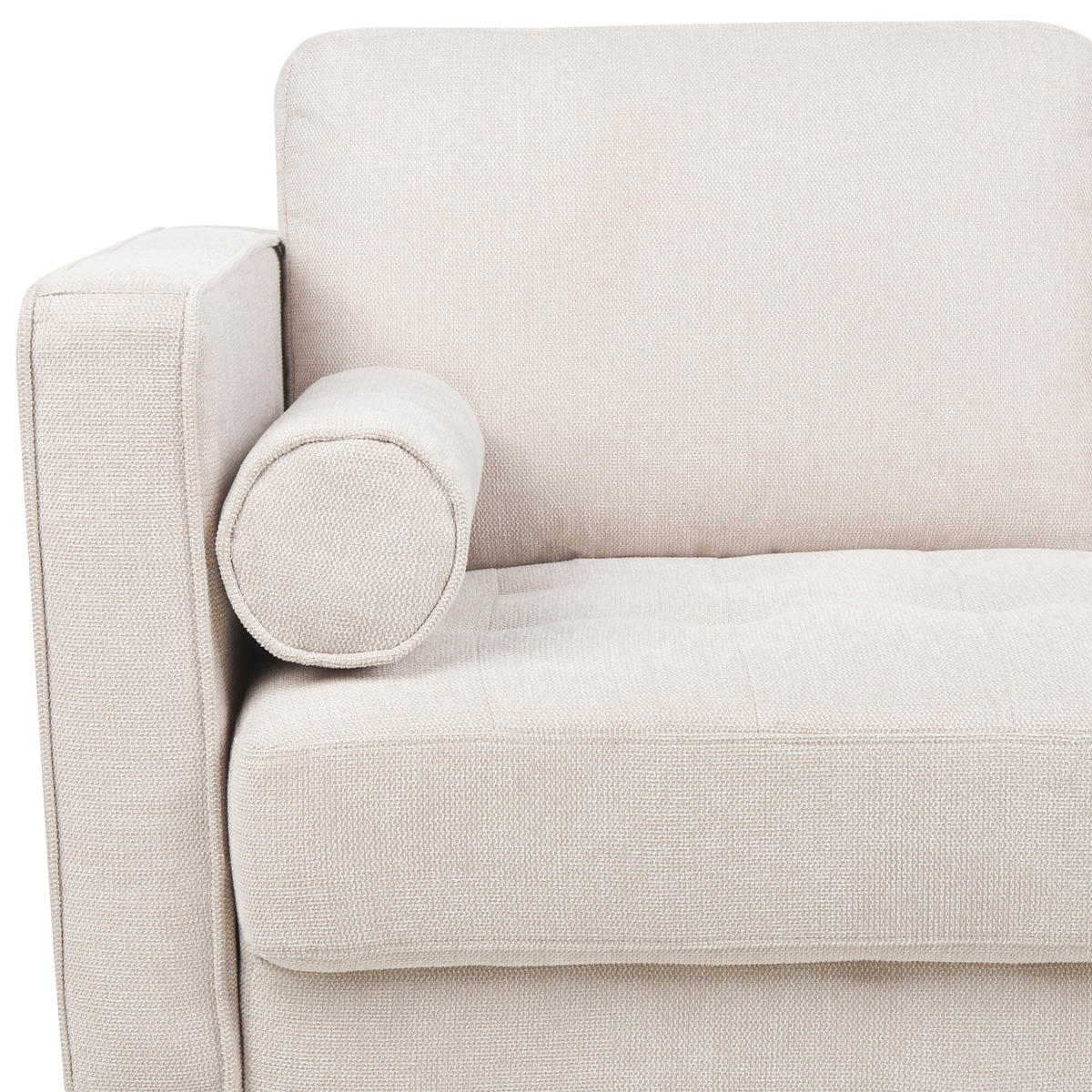 2-SITZER-SOFA hellbeige Nurmo - Dunkelbraun/Beige, Textil (140/78/74cm) - Beliani