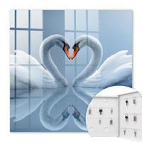 SCHLÜSSELBOX Weiß 30x30 cm – Türöffnung nach rechts - Schwanenliebe - Weiß, Metall (30/30/5cm) - TULUP