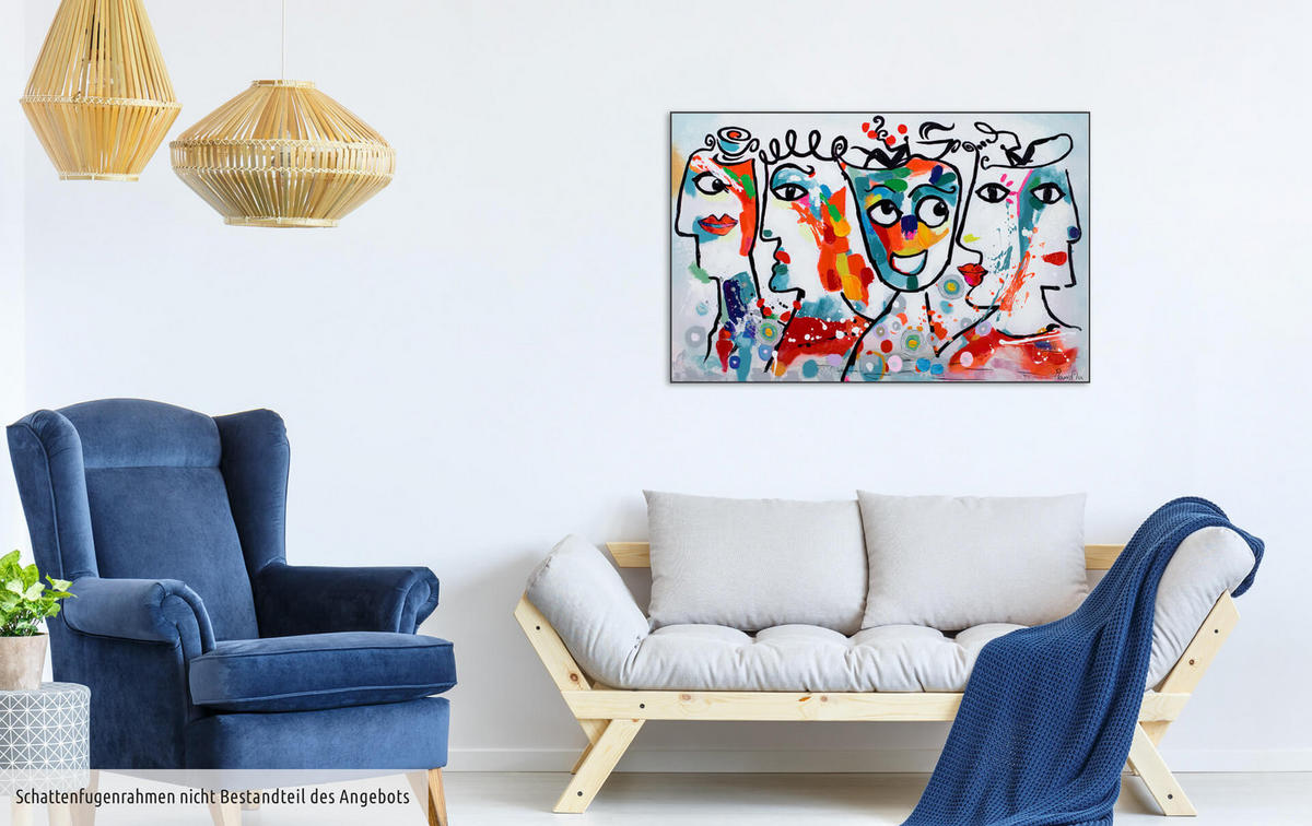 ÖLGEMÄLDE 90/60 cm - Gelb/Silberfarben, Holz/Textil (90/60cm) - KUNSTLOFT