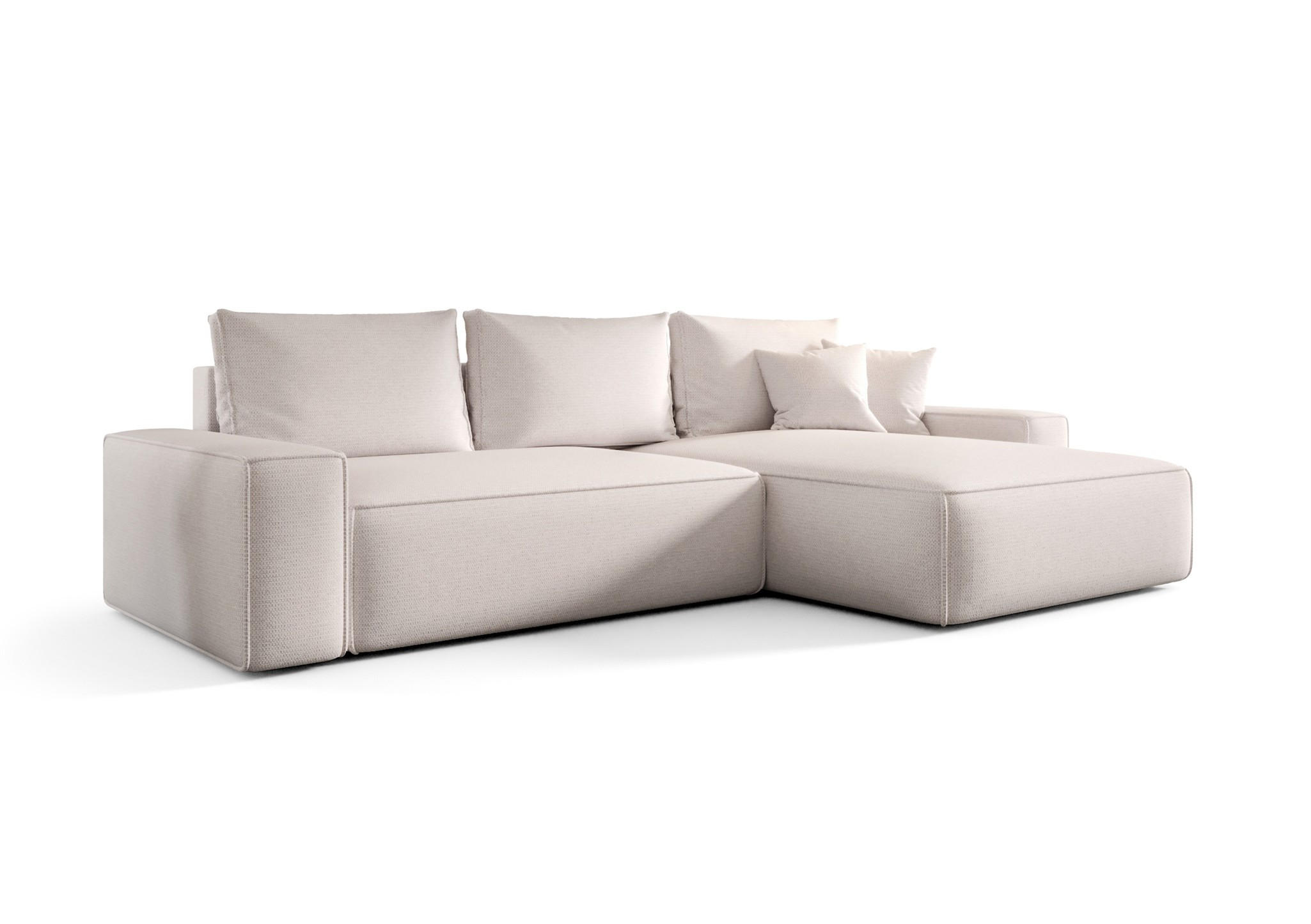 ECKSOFA Walken Mit Schlaffunktion - Weiß, Holzwerkstoff/Textil (280/185cm) - Fun Möbel