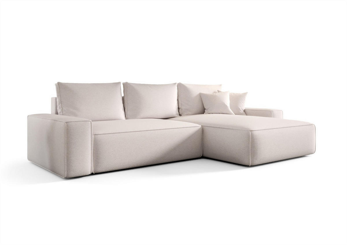 ECKSOFA Walken Mit Schlaffunktion - Weiß, Holzwerkstoff/Textil (280/185cm) - Fun Möbel