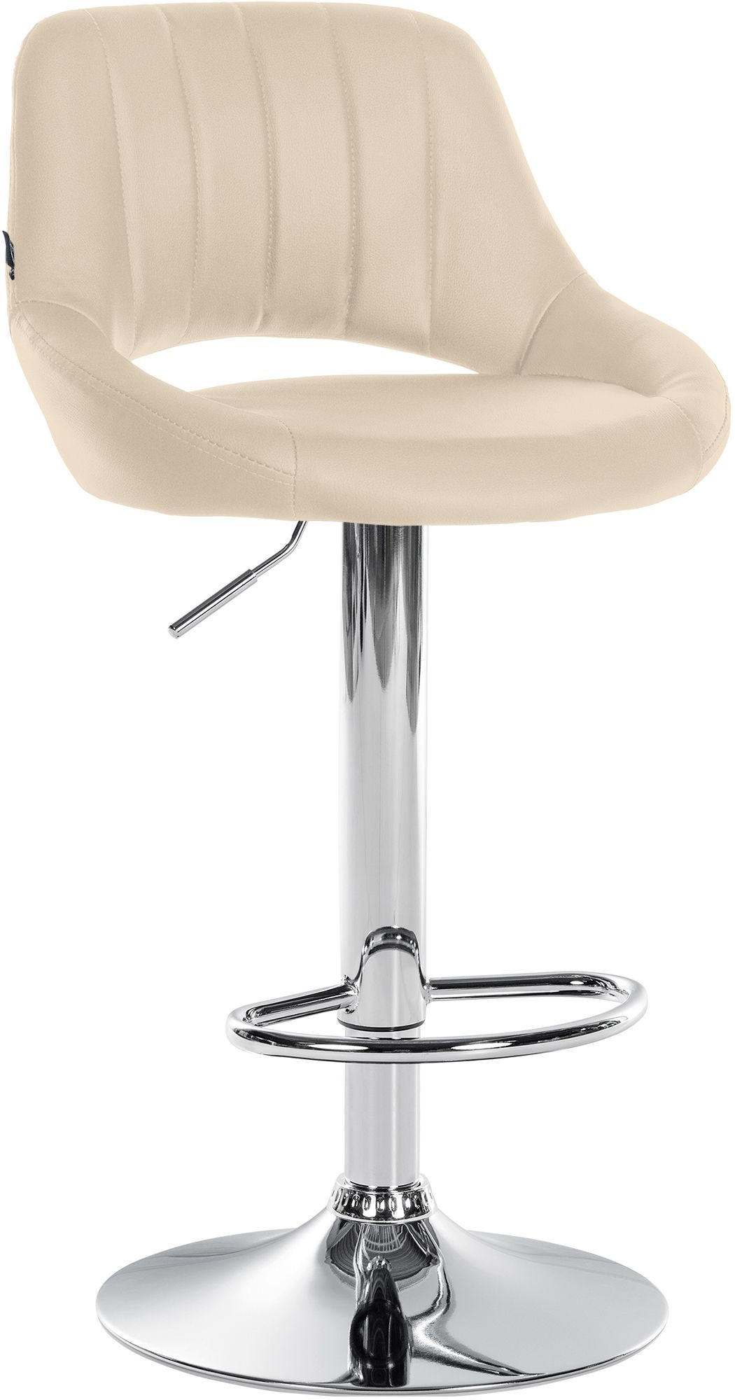 BARHOCKER Lederlook creme - Chromfarben/Creme, Textil/Metall (47/85/48cm) - CLP