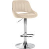 BARHOCKER Lederlook creme - Chromfarben/Creme, Textil/Metall (47/85/48cm) - CLP