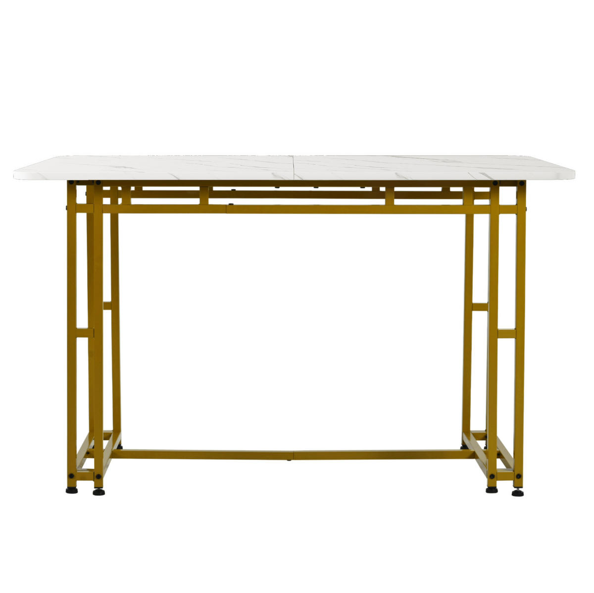 JEDÁLENSKÝ stôl, 120 cm z MDF, zlatý, moderný - biela, kompozitné drevo (120/70/74cm) - BEAOK