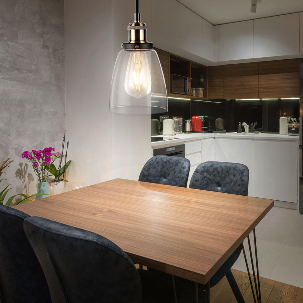 LED HÄNGELEUCHTE Glas Schwarz - Schwarz, Glas (14/24/113cm)