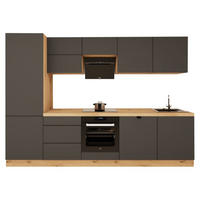 KÜCHENZEILE 300 cm - Langen KL29-M300 - in Grau/Matt - Grau, Holz (300/212/58cm)