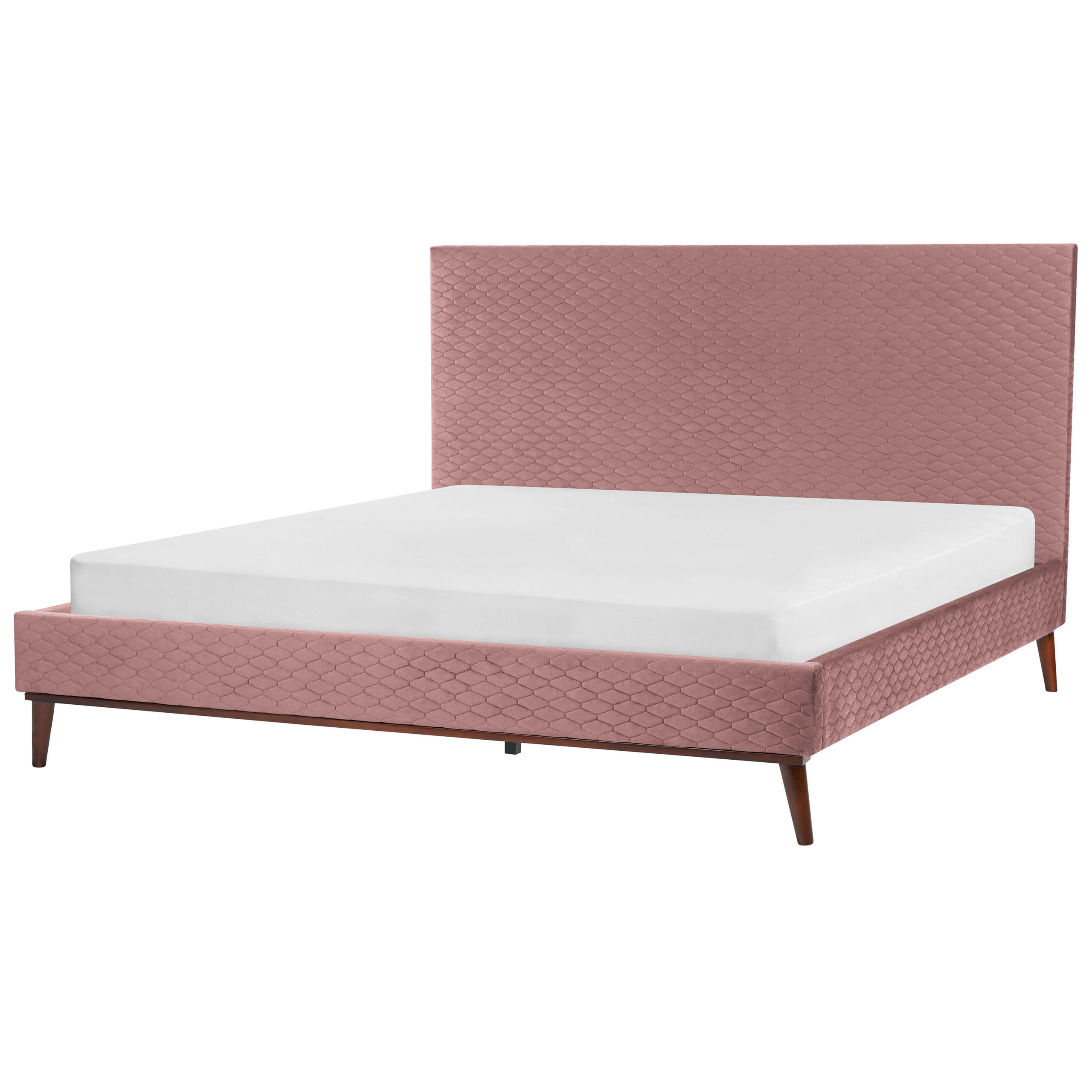 POLSTERBETT mit Lattenrost 180x200 cm Rosa Bayonne - Pink, Textil (180/200cm) - Beliani
