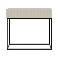 KONSOLENTISCH Veldio Graubeige mit schwarzen Beinen 90 cm - Greige/Schwarz, Holzwerkstoff/Metall (35.6/90/79cm) - Selsey