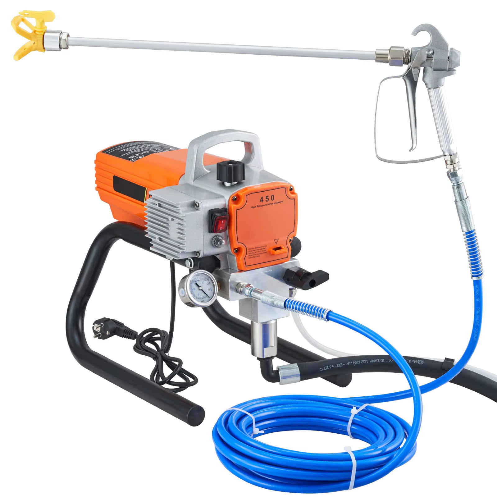 AIRLESS-SPRITZGERÄT 1800 W – Elektrisches, mit Hochdruckschlauch - Orange, Metall (44/32.5/41.5cm) - Kaket