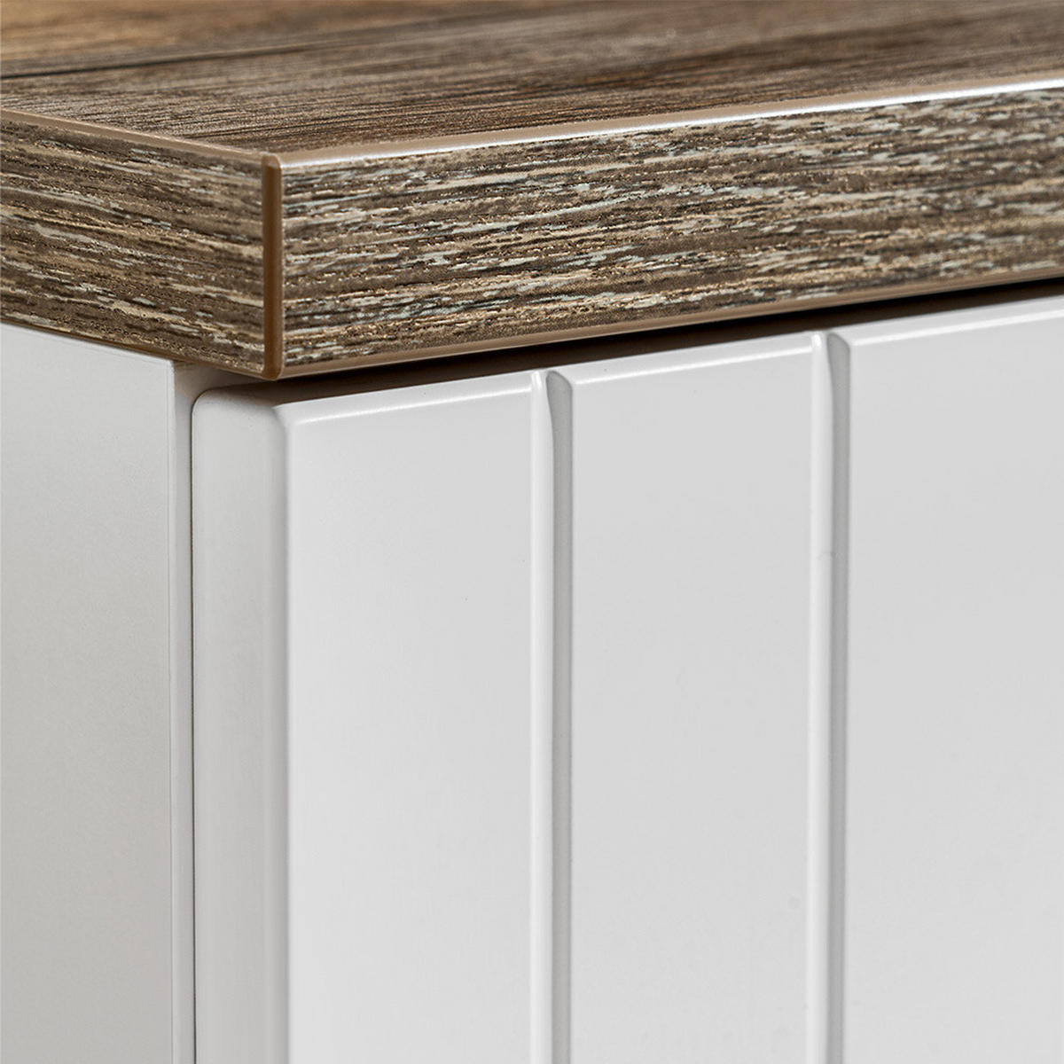 BADMÖBEL-SET 3-TLG. Iraklio-56 - Weiß, Holzwerkstoff (180/200/46cm) - Lomado