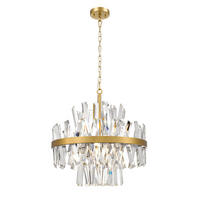HÄNGELEUCHTE Ariella, Transparent und goldfarben, 53cm - Transparent, Glas (53/50/53cm) - KOSILUM