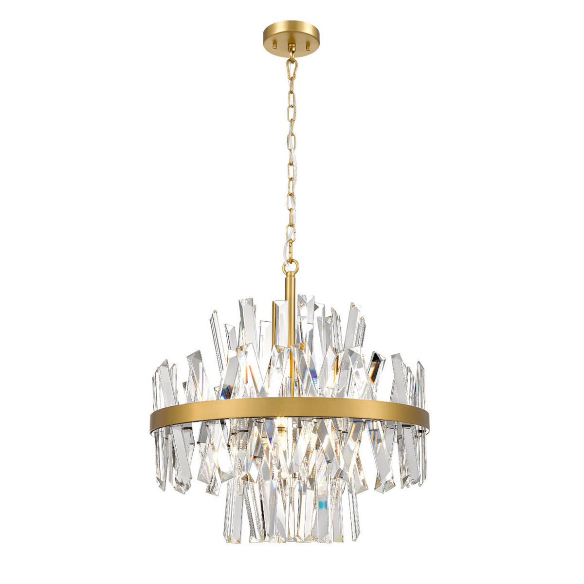 HÄNGELEUCHTE Ariella, Transparent und goldfarben, 53cm - Transparent, Glas (53/50/53cm) - KOSILUM