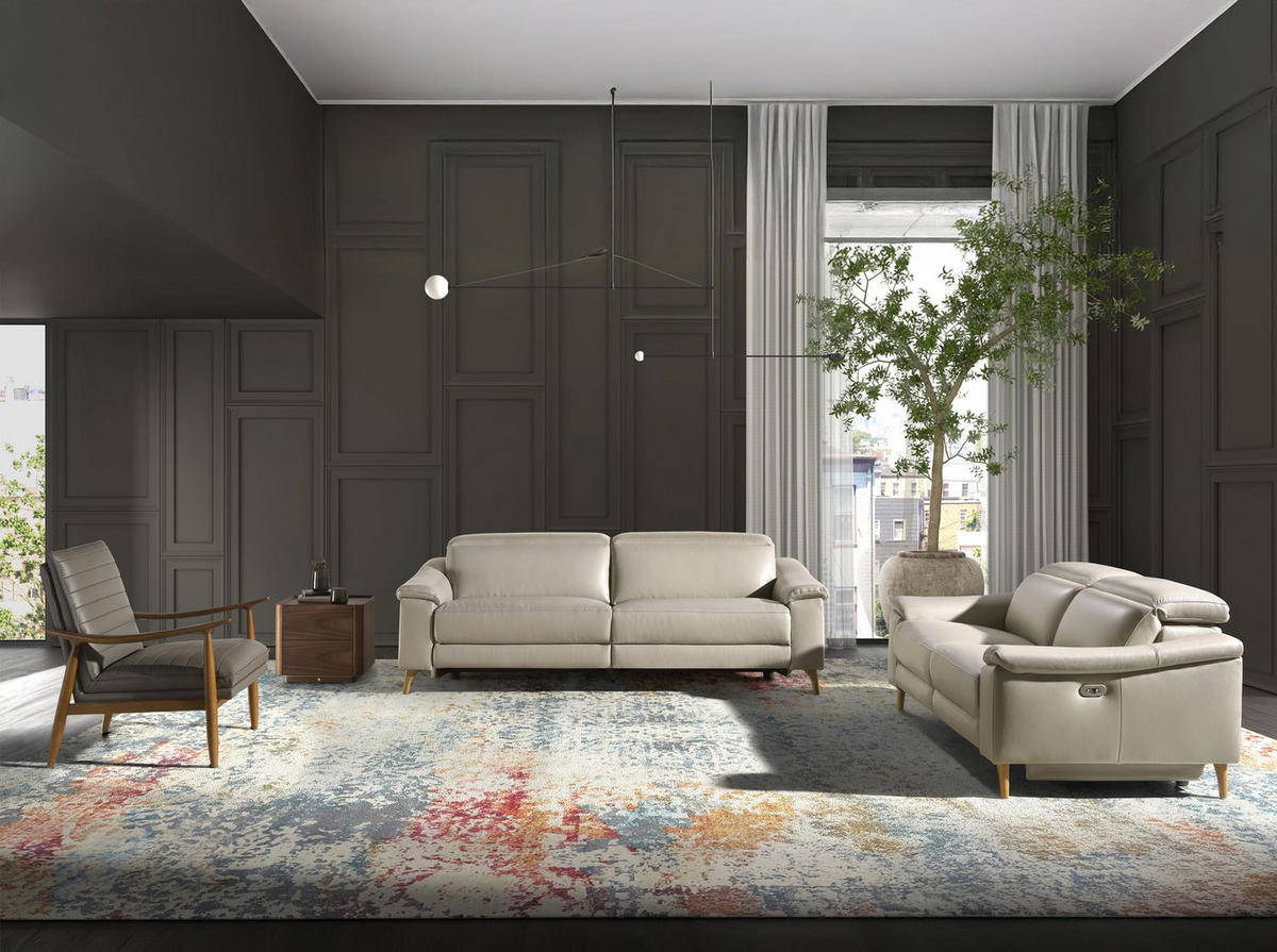 SESSEL Dunkelgrauer Ledersessel 73/83/91 cm - Grau/Honig, Leder (73/91/83cm) - ANGEL CERDA