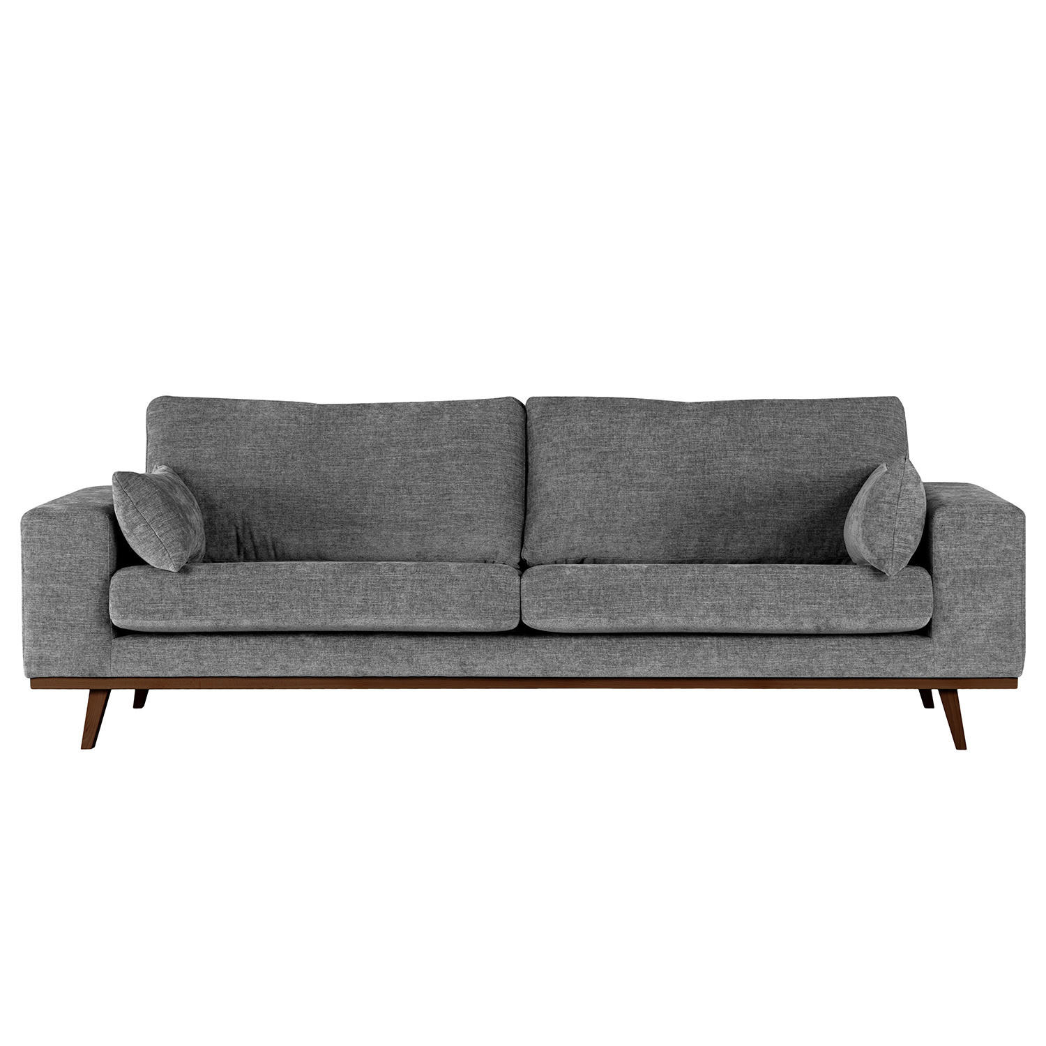 3-SITZER SOFA - Dunkelgrau/Buchefarben, Buchenholz/Textil (237/81/88cm) - home24