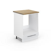 HERDUMBAUSCHRANK Fame-Line Weiß Hochglanz 60 cm, AP Eiche - Weiß Hochglanz/Weiß, Holzwerkstoff (60/82/60cm) - Vicco