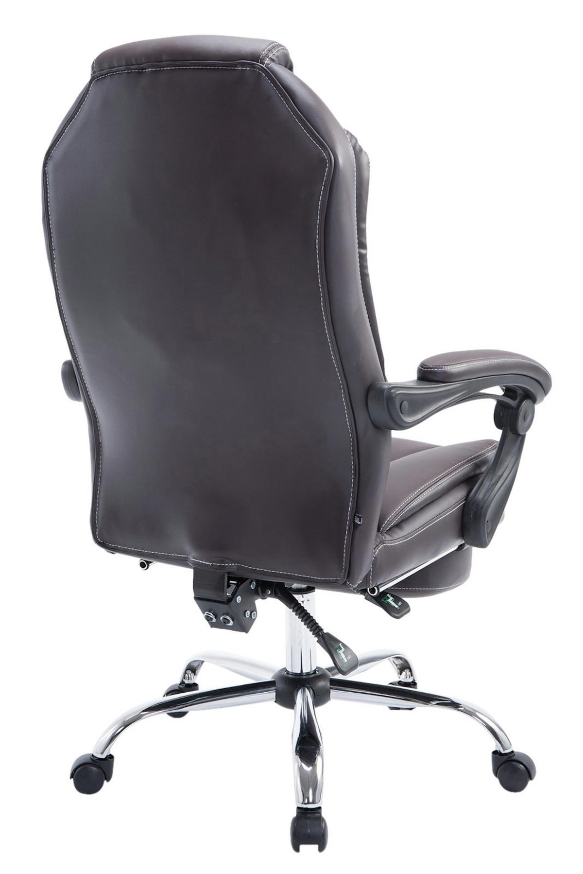 CHEFSESSEL Lederlook Braun - Chromfarben/Braun, Textil/Metall (67/114/64cm) - CLP