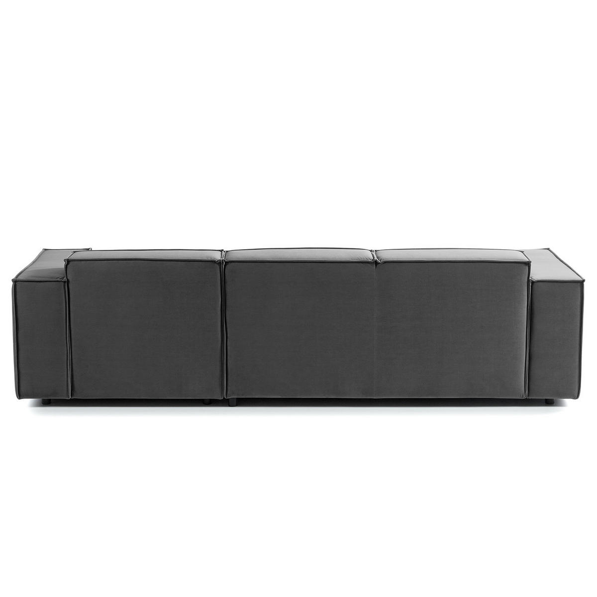 ECKSOFA mit Longchair - Schwarz/Grau, Kunststoff/Textil (260/177cm) - home24