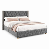 POLSTERBETT mit Lattenrost 160x200 cm Samt Grau - Grau, Metall (160/200cm) - Meubliv