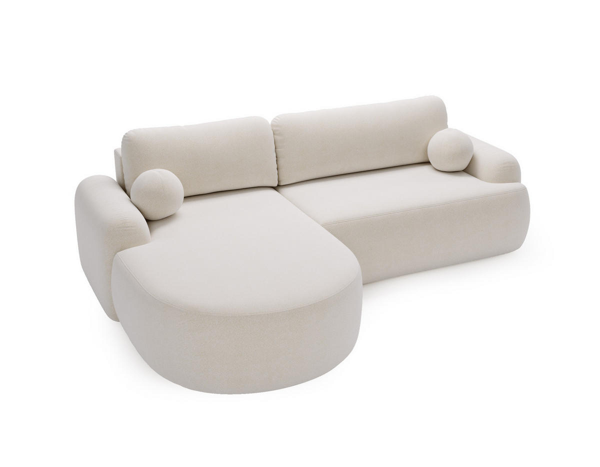 ECKSOFA DION ECRU L - Links - Ecru, Textil (261/177cm) - Luxkor24