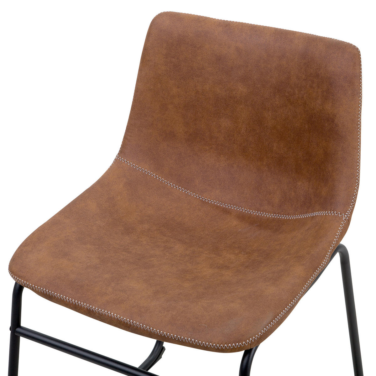 ÉTKEZŐSZÉK 2 darabos Szett Kárpit Barna Batavia - barna, textil/fém (45/74/44cm) - Beliani